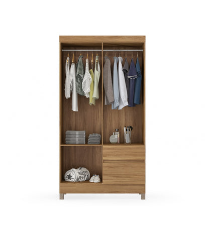 ROPERO LOTUS MOVELMAX 4 PUERTAS 2 CAJONES ALMENDRA