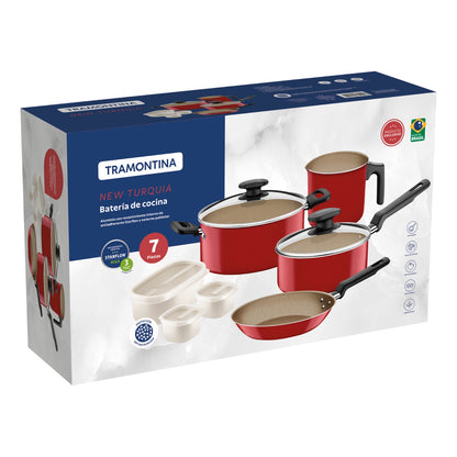 Juego de ollas 7 piezas. New Turquia Rojo